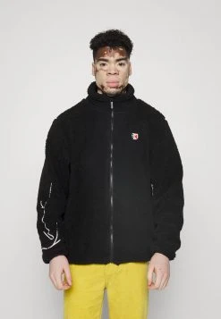 Coupon 🤩 Karl Kani SIGNATURE BLOCK JACKET UNISEX - Fleecejacke - Black 🔥