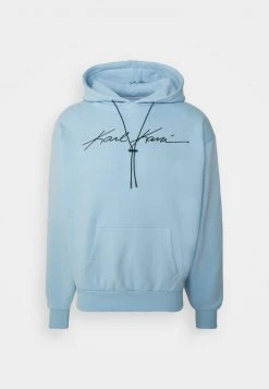 Am billigsten 🔔 Karl Kani AUTOGRAPH HOODIE UNISEX - Kapuzenpullover - Light Blue 🎉