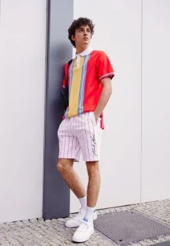 Brandneu ✨ Karl Kani CHEST SIGNATURE STRIPE TEE - Poloshirt - Red, Herren ❤️