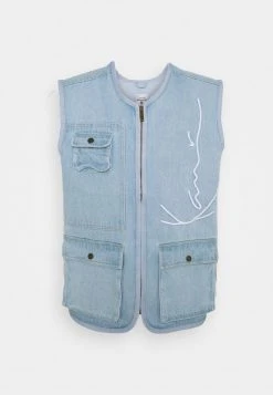 Auslauf 🤩 Karl Kani SIGNATURE UTILITY VEST - Weste - Light Blue, Herren 👍