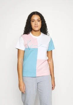 Billig 😀 Karl Kani SIGNATURE BLOCK TEE - T-Shirt Print - Light Blue, Damen ❤️