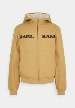 Rabatt ⭐ Karl Kani RETRO HOODED JACKET UNISEX - Kunstlederjacke - Sand 😉