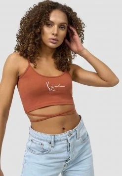 Am billigsten 👍 Karl Kani Top - Rust, Damen 🧨
