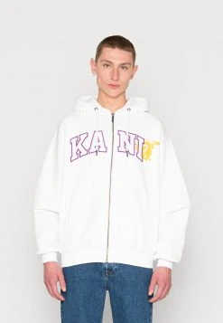 Top 10 ⌛ Karl Kani SERIF ZIP HOODIE UNISEX - Sweatjacke - White 💯
