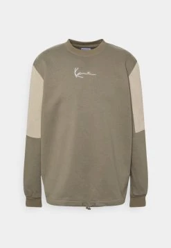 Brandneu ⌛ Karl Kani SMALL SIGNATURE PATCHWORK CREW UNISEX - Sweatshirt - Dark Green ⌛