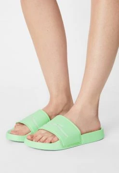 Brandneu 👍 Karl Kani SIGNATURE POOL SLIDE - Pantolette Flach - Green, Damen 🔥