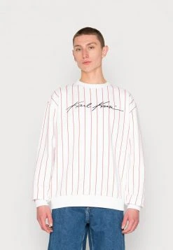 Coupon ✔️ Karl Kani UNISEX AUTOGRAPH PINSTRIPE CREW - Sweatshirt - Red 🔔