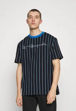 Großhandel ❤️ Karl Kani UNISEX ORIGINALS PINSTRIPE TEE - T-Shirt Print - Black 🔥