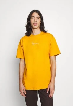 Budget 🎉 Karl Kani SMALL SIGNATURE ESSENTIAL TEE UNISEX - T-Shirt Basic - Dark Yellow 🤩