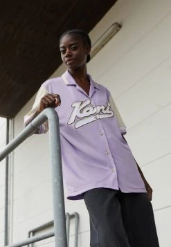Bester Verkauf ✔️ Karl Kani VARSITY BLOCK ⚾ BASEBALL - T-Shirt Print - Purple, Damen 😉
