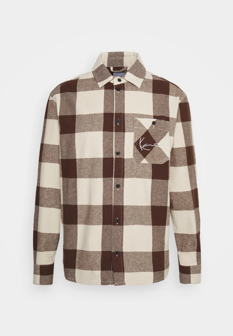 Top 10 🔔 Karl Kani CHEST SIGNATURE UNISEX - Hemd - Cream/brown 🔔 3 Top 10 🔔 Karl Kani CHEST SIGNATURE UNISEX - Hemd - Cream/brown 🔔