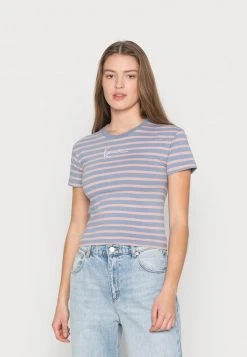 Am billigsten 🛒 Karl Kani SMALL SIGNATURE TIGHT STRIPE TEE - T-Shirt Print - Blue, Damen ⭐