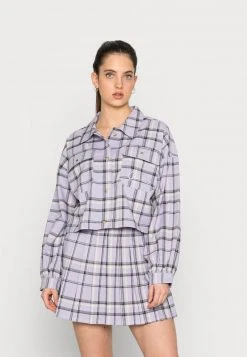 Schlussverkauf 😍 Karl Kani CHEST SIGNATURE SHORT CHECK - Leichte Jacke - Purple, Damen ✨