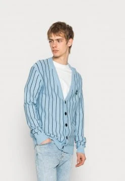 Bestpreis ✨ Karl Kani PINSTRIPE CARDIGAN UNISEX - Strickpullover - Light Blue ✔️