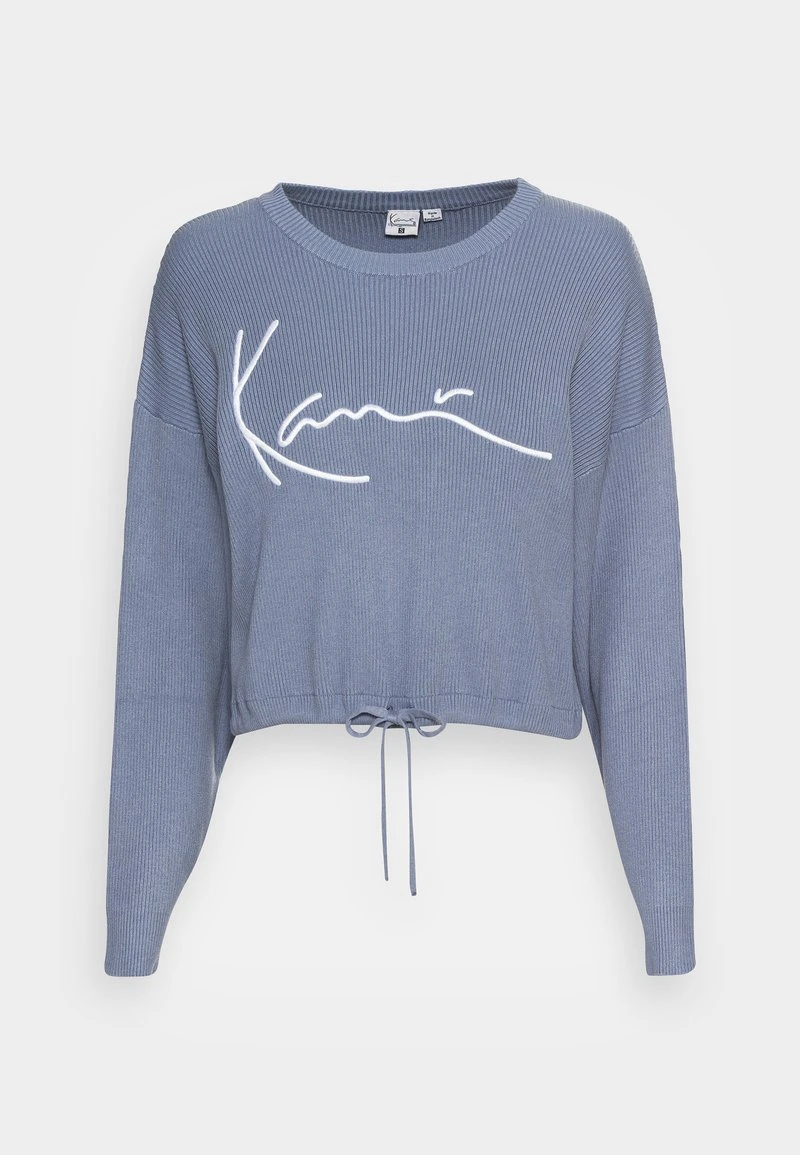 Schlussverkauf 👍 Karl Kani SIGNATURE CROP CREW - Strickpullover - Blue, Damen ⌛ 6 Schlussverkauf 👍 Karl Kani SIGNATURE CROP CREW - Strickpullover - Blue, Damen ⌛ – Bild 4