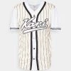 Brandneu ❤️ Karl Kani VARSITY PINSTRIPE ⚾ BASEBALL UNISEX - T-Shirt Print - Cream/white 👏 -Karl Kani Verkäufe 516597975c1e4735aaca3505e574ecbf