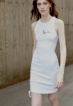 Aktion ✨ Karl Kani SMALL SIGNATURE GATHERED DRESS - Etuikleid - White, Damen 🤩 -Karl Kani Verkäufe 56a787071dd74e4e90b9faa8b8cf8d1f