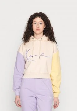 Bester Verkauf 🥰 Karl Kani SIGNATURE CROP BLOCK HOODIE - Sweatshirt - Light Sand, Damen ⌛