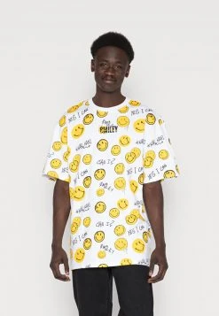 Neu 🤩 KARL KANI X SMILEY® SMALL SIGNATURE TEE UNISEX - T-Shirt Print - White 🔔