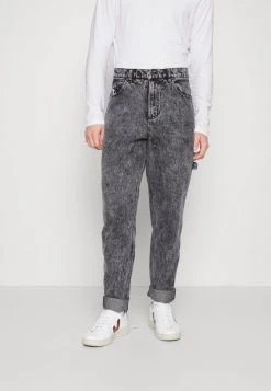 Budget ✨ Karl Kani RETRO MOON PANTS - 🌟 Jeans Relaxed Fit - Dark Grey, Herren 🔥