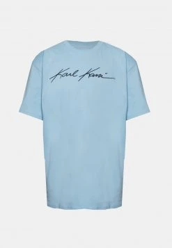Rabatt 🎉 Karl Kani AUTOGRAPH TEE UNISEX - T-Shirt Basic - Light Blue 🔥