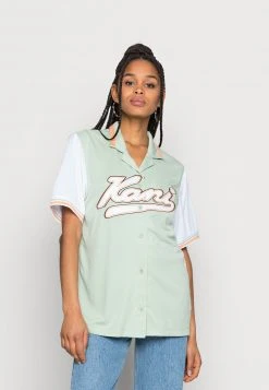 Billig 😉 Karl Kani VARSITY BLOCK ⚾ BASEBALL - T-Shirt Print - Cream, Damen 💯