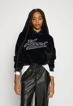 Top 10 ✨ Karl Kani VARSITY HOODIE - Kapuzenpullover - Black, Damen ❤️