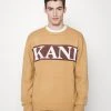 Coupon ✨ Karl Kani RETRO BLOCK KNIT CREW UNISEX - Sweatshirt - Sand 🛒