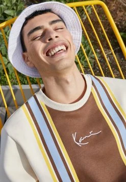 Am billigsten ⌛ Karl Kani SMALL SIGNATURE STRIPE CREW UNISEX - Sweatshirt - Cream 🥰 -Karl Kani Verkäufe 7ba54552febc4bf19298c398c4bbd1bb