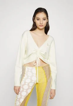 Budget 🔥 Karl Kani CHEST SIGNATURE GATHERED CREW - Strickpullover - Off White, Damen 🎉