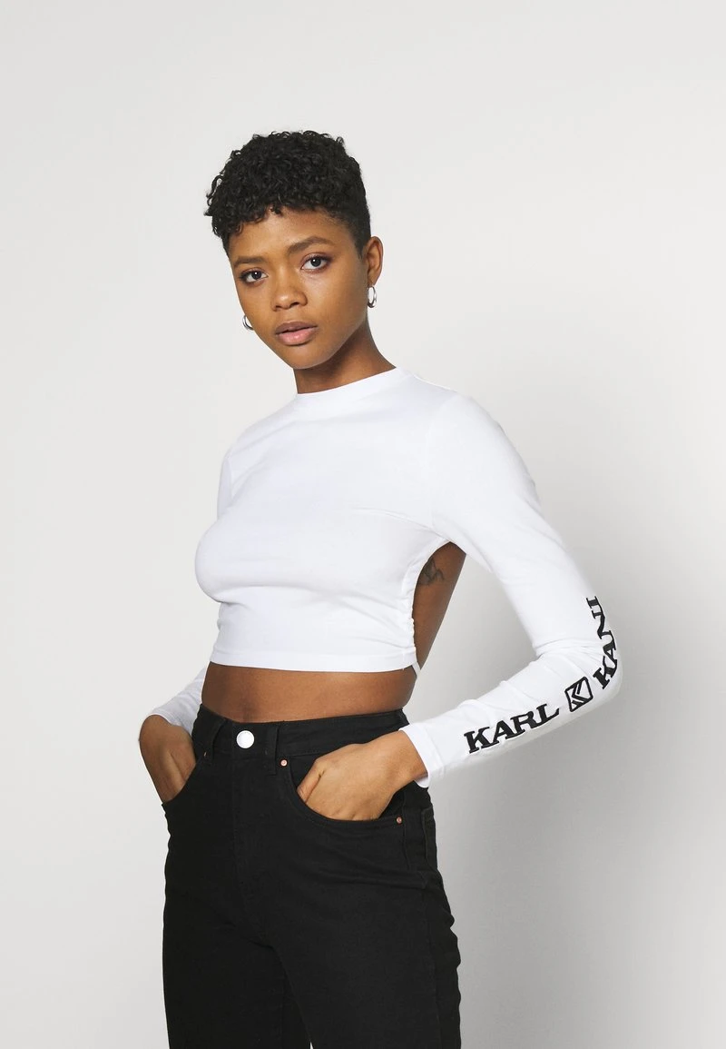 Angebote ✨ Karl Kani RETRO CROPPED - Langarmshirt - White, Damen 🌟 3 Angebote ✨ Karl Kani RETRO CROPPED - Langarmshirt - White, Damen 🌟