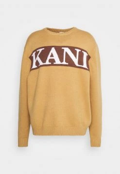 Coupon ✨ Karl Kani RETRO BLOCK KNIT CREW UNISEX - Sweatshirt - Sand 🛒 -Karl Kani Verkäufe 937add52fcd141adbb11fd659b37d15a