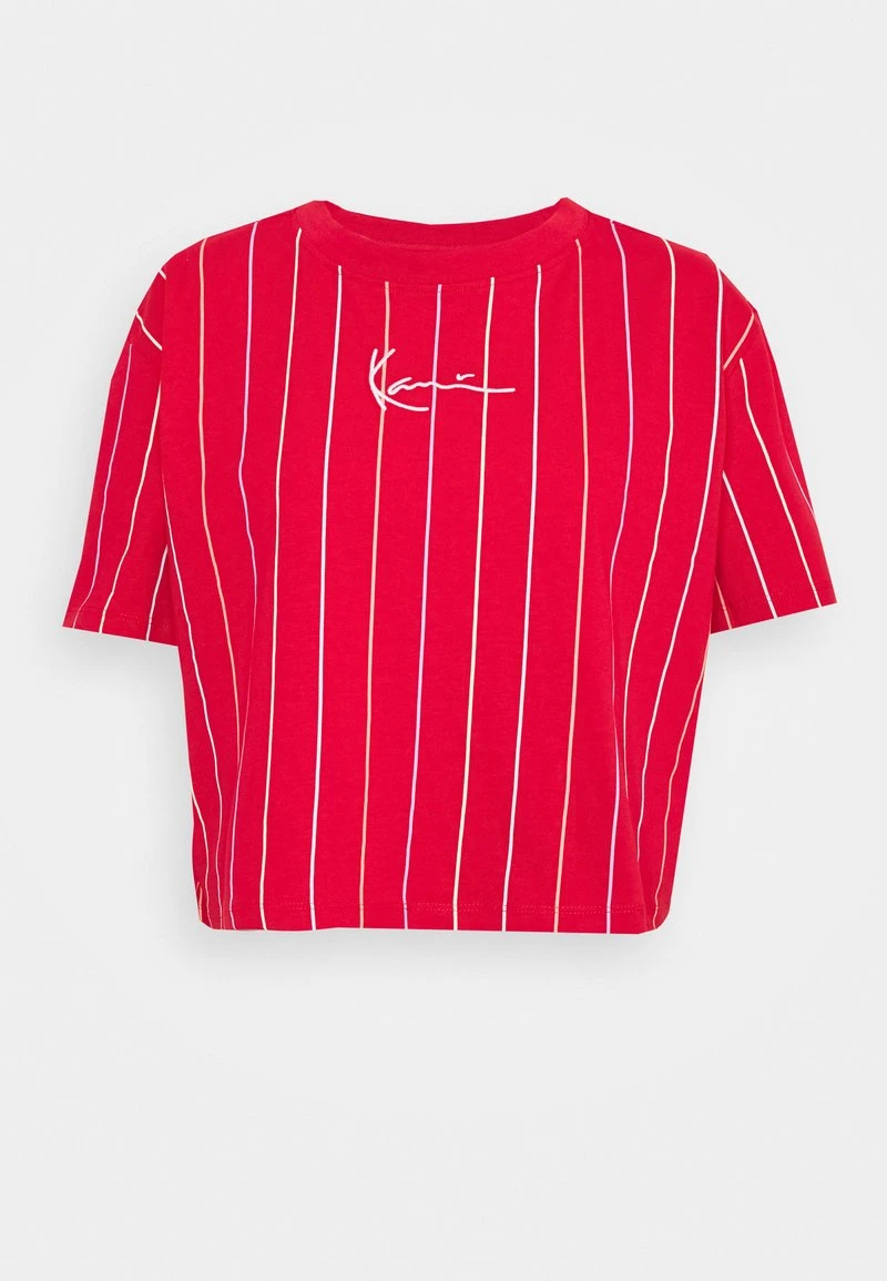 Budget 🥰 Karl Kani SMALL SIGNATURE SHORT PINSTRIPE TEE - T-Shirt Print - Red, Damen ✔️ 6 Budget 🥰 Karl Kani SMALL SIGNATURE SHORT PINSTRIPE TEE - T-Shirt Print - Red, Damen ✔️ – Bild 4