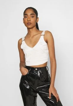 Am billigsten 🌟 Karl Kani CROP - Top - Off White, Damen ⌛