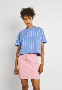 Budget ✨ Karl Kani SMALL SIGNATURE SHORT PINSTRIPE TEE - T-Shirt Print - Blue, Damen 😉