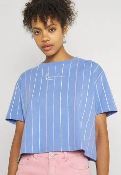 Budget ✨ Karl Kani SMALL SIGNATURE SHORT PINSTRIPE TEE - T-Shirt Print - Blue, Damen 😉 -Karl Kani Verkäufe b8ad547dfa3a41dd96869da1a3d479ad