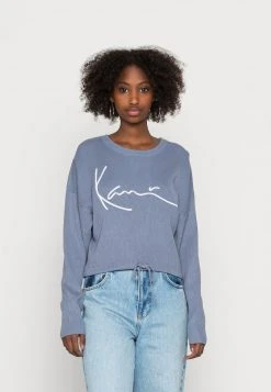 Schlussverkauf 👍 Karl Kani SIGNATURE CROP CREW - Strickpullover - Blue, Damen ⌛