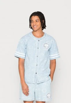 Besorgen ⭐ KARL KANI X SMILEY® OG ⚾ BASEBALL SHIRT - Hemd - Bleached Blue, Herren 🔥