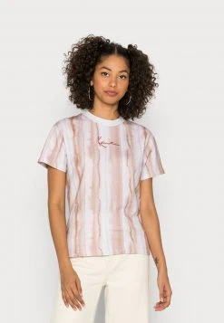 Bester Verkauf 🤩 Karl Kani SMALL SIGANTURE TIE DYE STRIPE TEE - T-Shirt Print - Sand, Damen ⌛