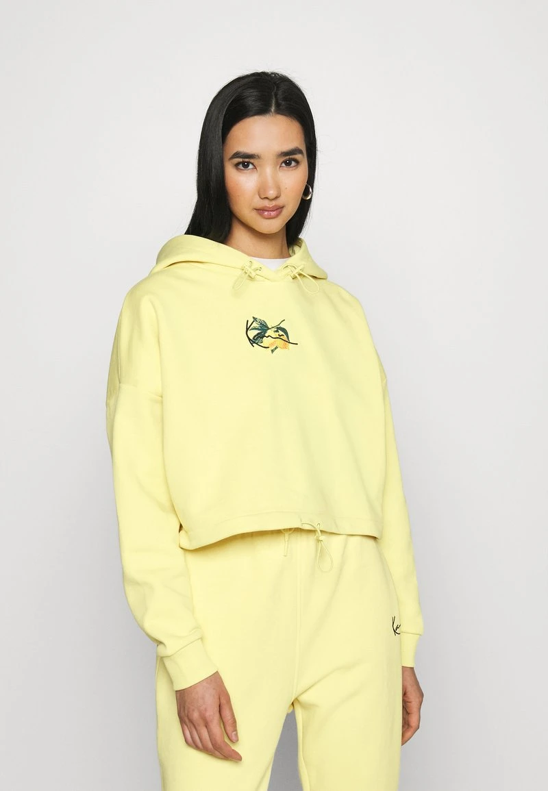 Top 10 😉 Karl Kani SMALL SIGNATURE CROP HOODIE LIGHT - Kapuzenpullover - Yellow, Damen ⭐ 3 Top 10 😉 Karl Kani SMALL SIGNATURE CROP HOODIE LIGHT - Kapuzenpullover - Yellow, Damen ⭐