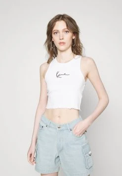 Blitzangebot 🔥 Karl Kani SIGNATURE CROP - Top - White, Damen 🎉