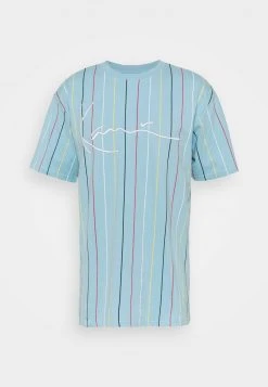 Bestes Angebot 🌟 Karl Kani SIGNATURE PINSTRIPE TEE UNISEX - T-Shirt Print - Light Blue ✨