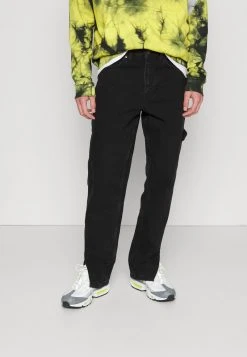 Auslauf ❤️ Karl Kani RETRO SLIT PANTS - Jeans Straight Leg - Black, Herren ✔️