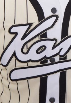 Brandneu ❤️ Karl Kani VARSITY PINSTRIPE ⚾ BASEBALL UNISEX - T-Shirt Print - Cream/white 👏 -Karl Kani Verkäufe edfc481ad75b40cb8a029eeb6028f76b