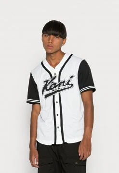 Neu 🎉 Karl Kani VARSITY BLOCK ⚾ BASEBALL UNISEX - T-Shirt Print - White/black ❤️
