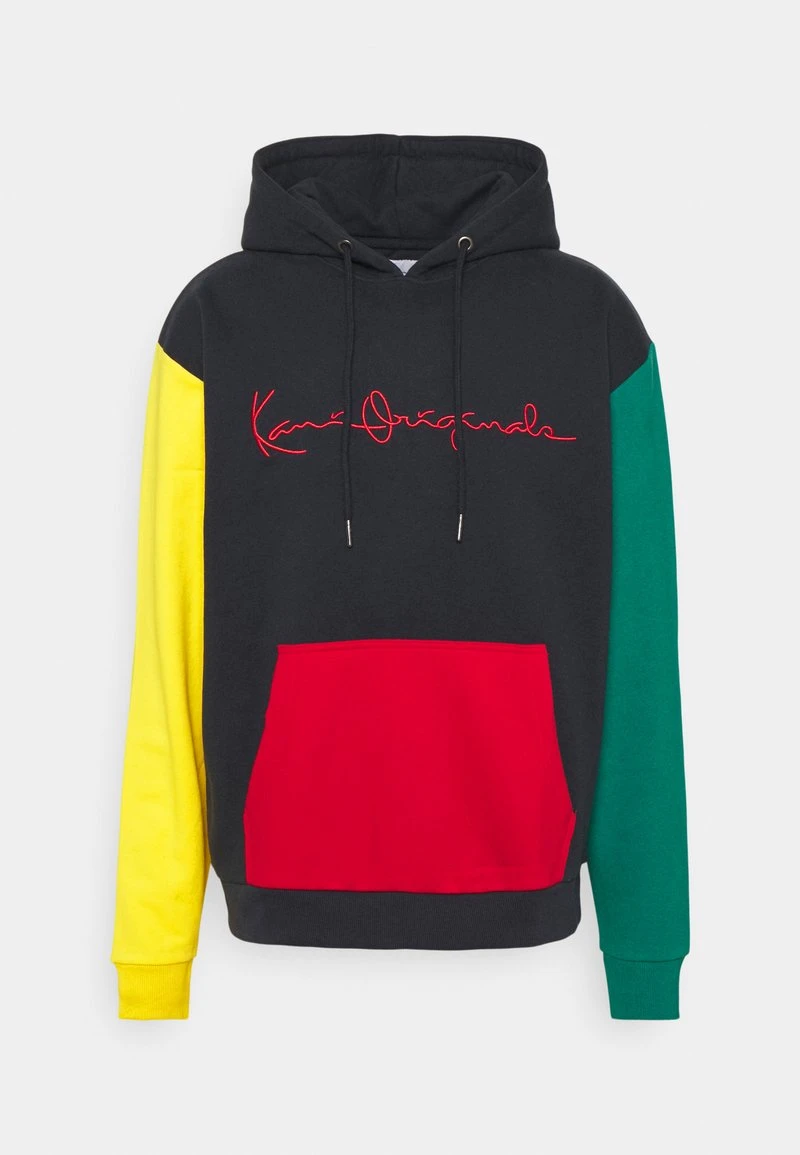 Angebote 🔥 Karl Kani ORIGINALS BLOCK HOODIE UNISEX - Sweatshirt - Navy/green/yellow 😀