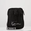 Rabatt 🔔 Karl Kani SIGNATURE TAPE MESSENGER BAG - Umhängetasche - Black/white, Unisex 🧨